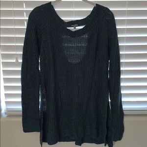 Women’s Teal Sweater w/ Keyhole Back